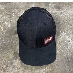 Milwaukee Trucker Hat Black Mesh Snap Back Adjustable Outdoor Utility Workwear